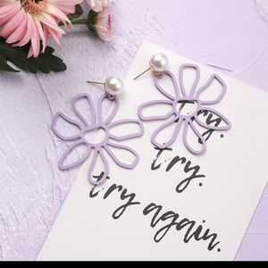 Purple Drop Flower Earrings